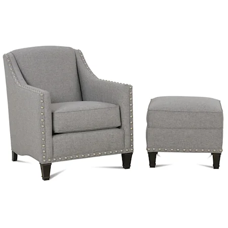 Traditional Upholstered Chair & Ottoman